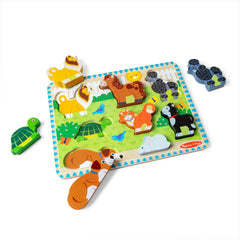 Melissa & Doug Pets Puzzle cat piece supports early shape recognition and imaginative play