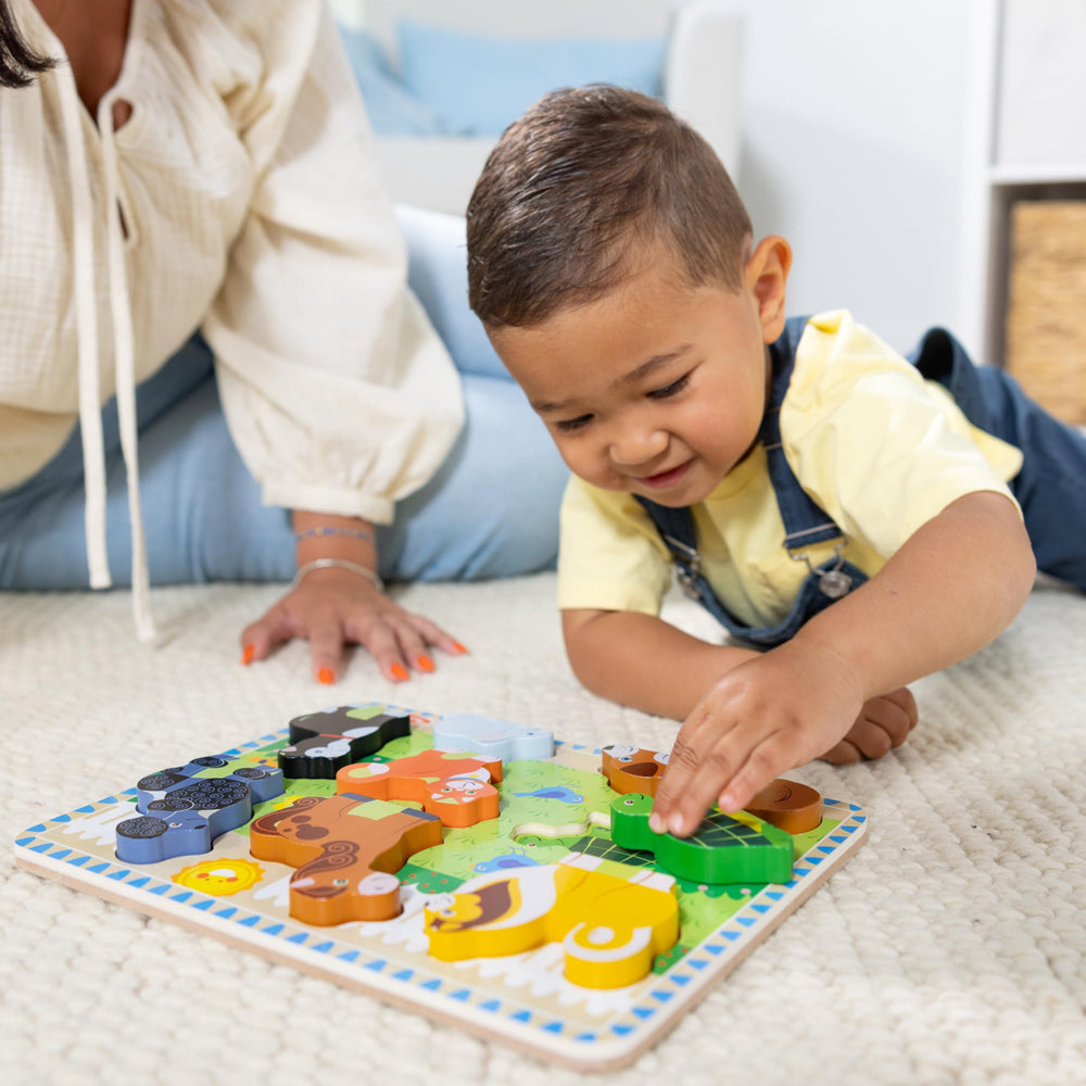 Melissa & Doug Pets Puzzle dog piece promotes fine motor practice during interactive play