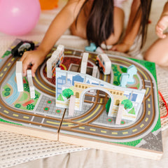 Melissa & Doug police car speeds through town for rescue-role play.