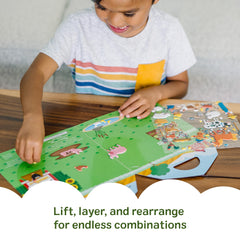 Melissa & Doug double-sided barn background invites layer-and-switch play.