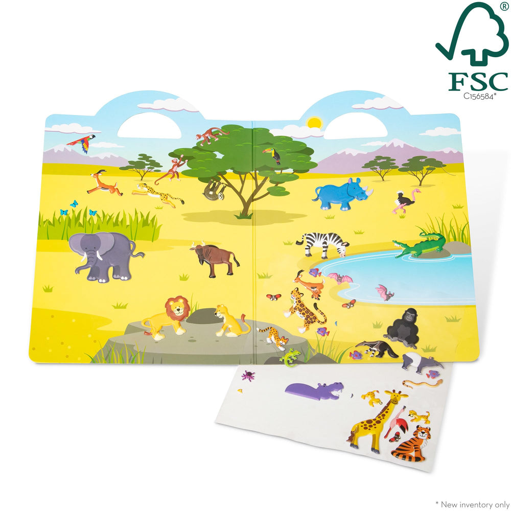 Fine motor skills are supported through precise sticker placement.