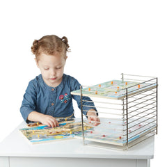 Melissa & Doug puzzle storage rack easy access for young puzzlers