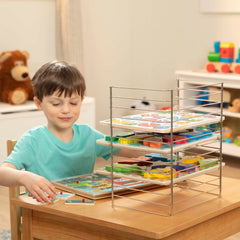 Melissa & Doug puzzle storage rack preassembled for quick setup