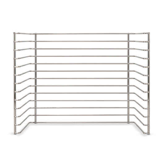 Melissa & Doug puzzle storage rack side view with 12 slots for organized play