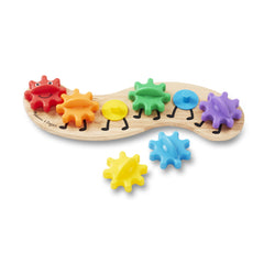 Melissa & Doug Rainbow Caterpillar Gear Toy base with spinning gears for tactile exploration