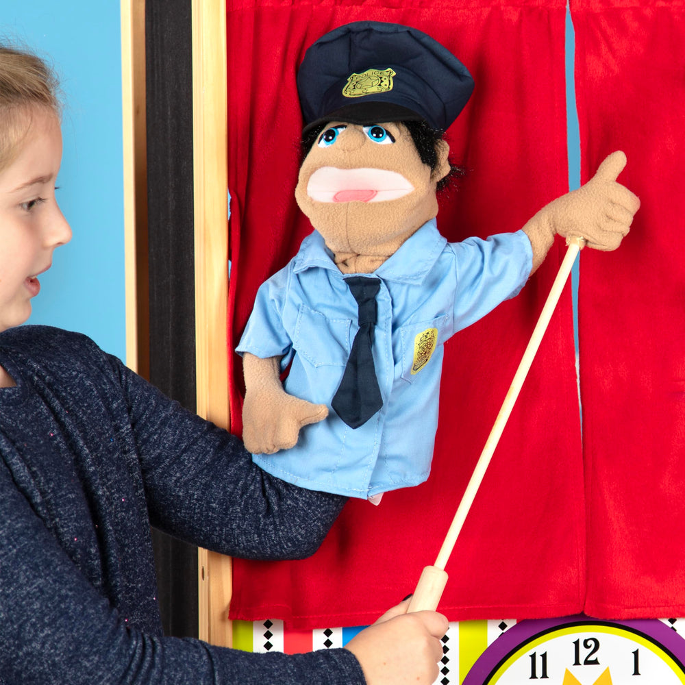 Melissa & Doug Rescue Puppet Set detachable rod suits lefties and righties.
