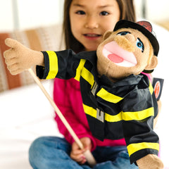 Melissa & Doug Rescue Puppet Set removable clothing encourages mix-and-match role play.