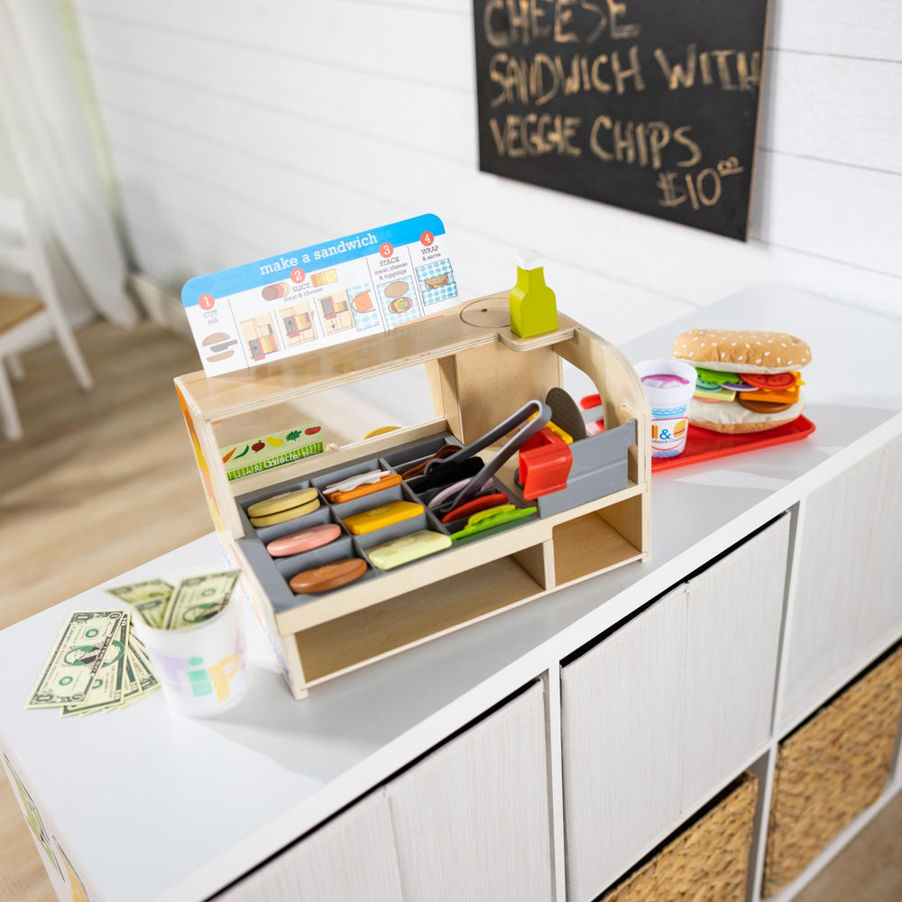 Melissa & Doug felt sandwich roll and toppings fuel sensory storytelling and sequencing.