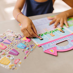 Melissa and Doug shoes stickers complete stylish looks for pretend fashion.
