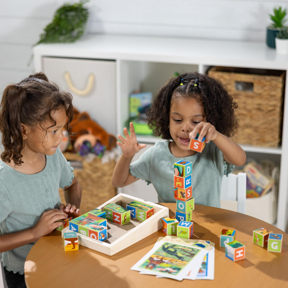 Melissa & Doug blocks for stacking, sorting, and matching games