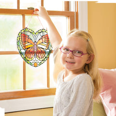 Melissa and Doug stained glass frame grooves guide stickers to create a luminous butterfly