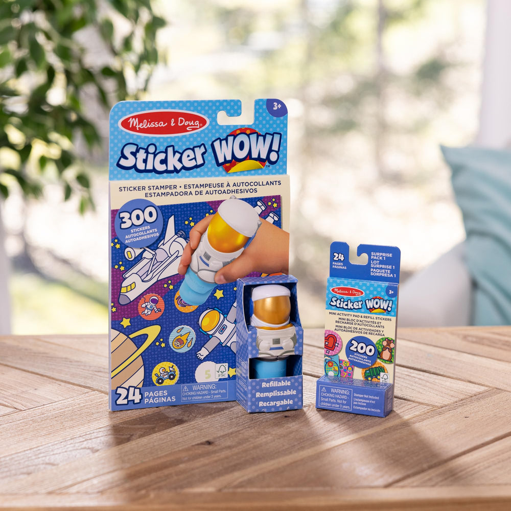 Melissa & Doug Sticker WOW travel-friendly storage keeps kits organized during trips.