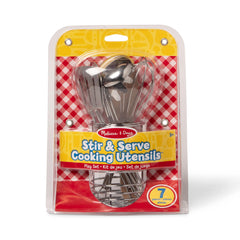 Melissa & Doug Stir & Serve slotted spoon adds fine-motor play to pretend kitchens.