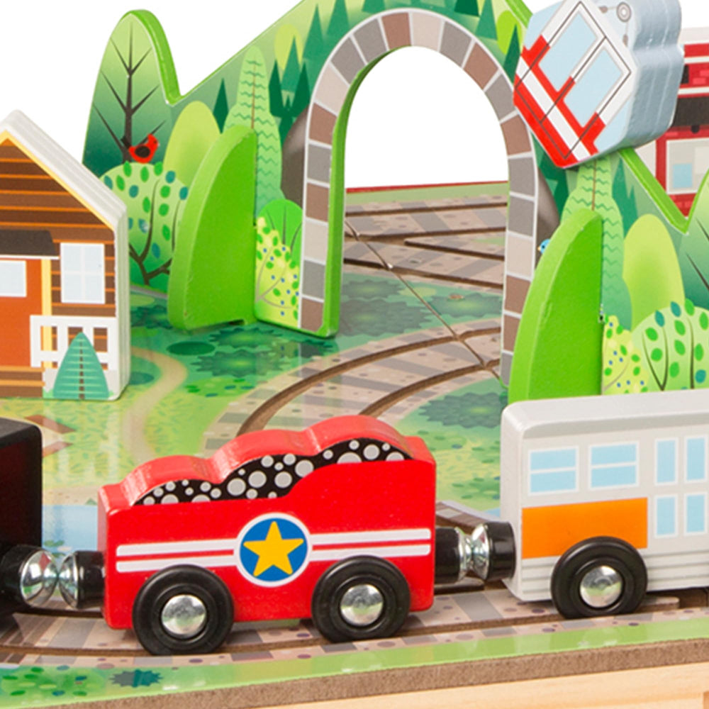 Melissa & Doug Take-Along Railroad FSC-certified materials highlight responsible manufacturing.