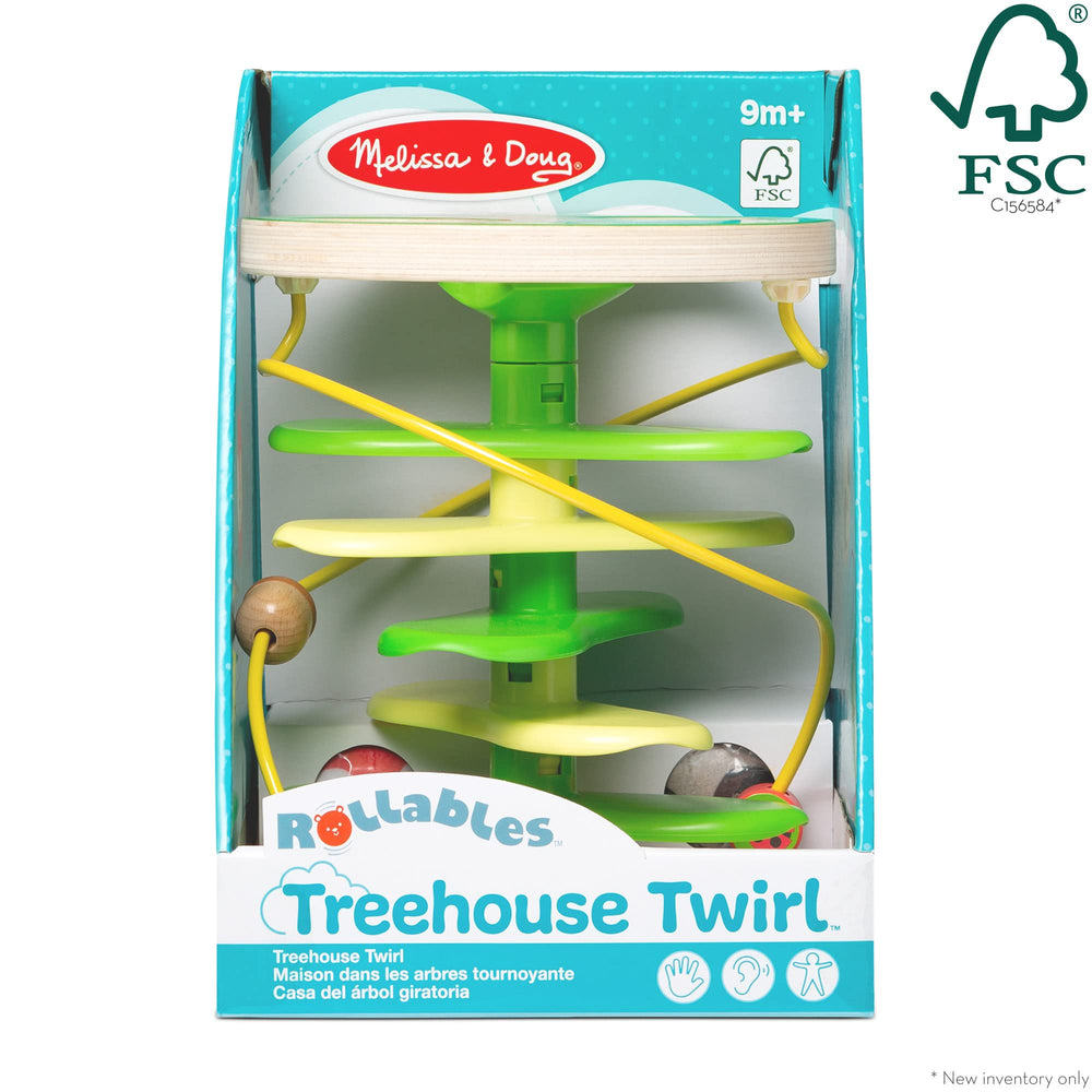 Melissa & Doug bead maze on treehouse boosts fine motor skills.