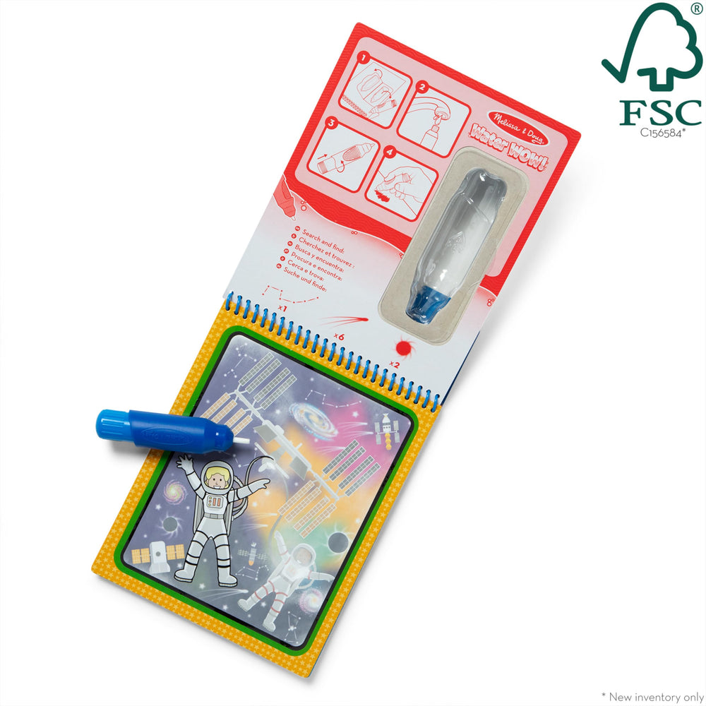 Melissa & Doug Water Wow Space front-cover pen stores neatly for easy travel setup
