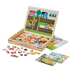 Melissa & Doug wooden magnetic matching board with magnets for imaginative play and fine motor practice.