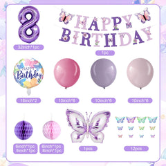 Melody Fantasy large purple butterfly foil balloon elevates party décor
