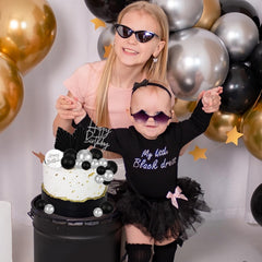 MEMOVAN black happy birthday topper creates a bold centerpiece for parties