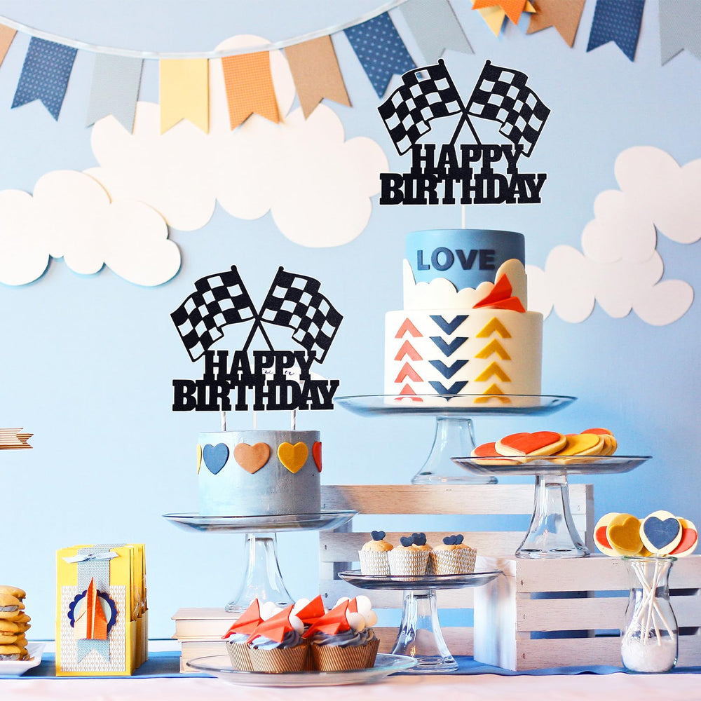 MEMOVAN race car birthday decor ideal for boy or girl celebrations.