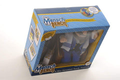 Mensch on a Bench dreidel and gelt scene encourages kids to participate