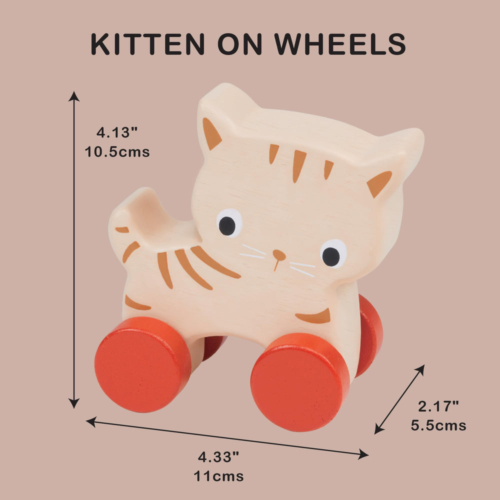 Mentari Kitten on Wheels color and finish close-up conveys non-toxic paints.
