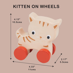 Mentari Kitten on Wheels color and finish close-up conveys non-toxic paints.