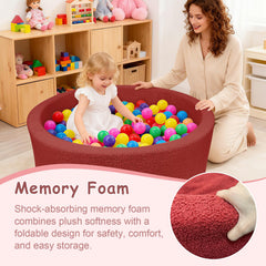 MEOGETY ball pit in living room setup offers cozy play space for kids and pets.