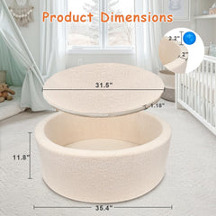 MEOGETY ball pit doubles as cozy photo prop for family moments.