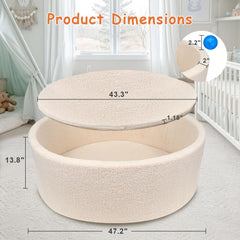 MEOGETY Ball Pit doubles as toy storage in a playful corner.