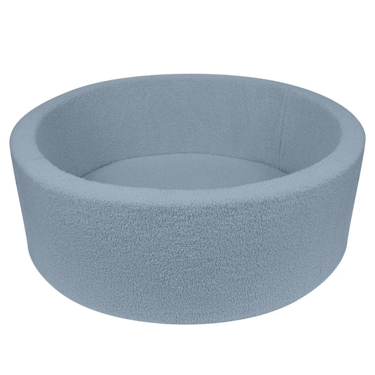 MEOGETY kids foam ball pit with teddy fleece cover offers soft, skin-friendly touch.