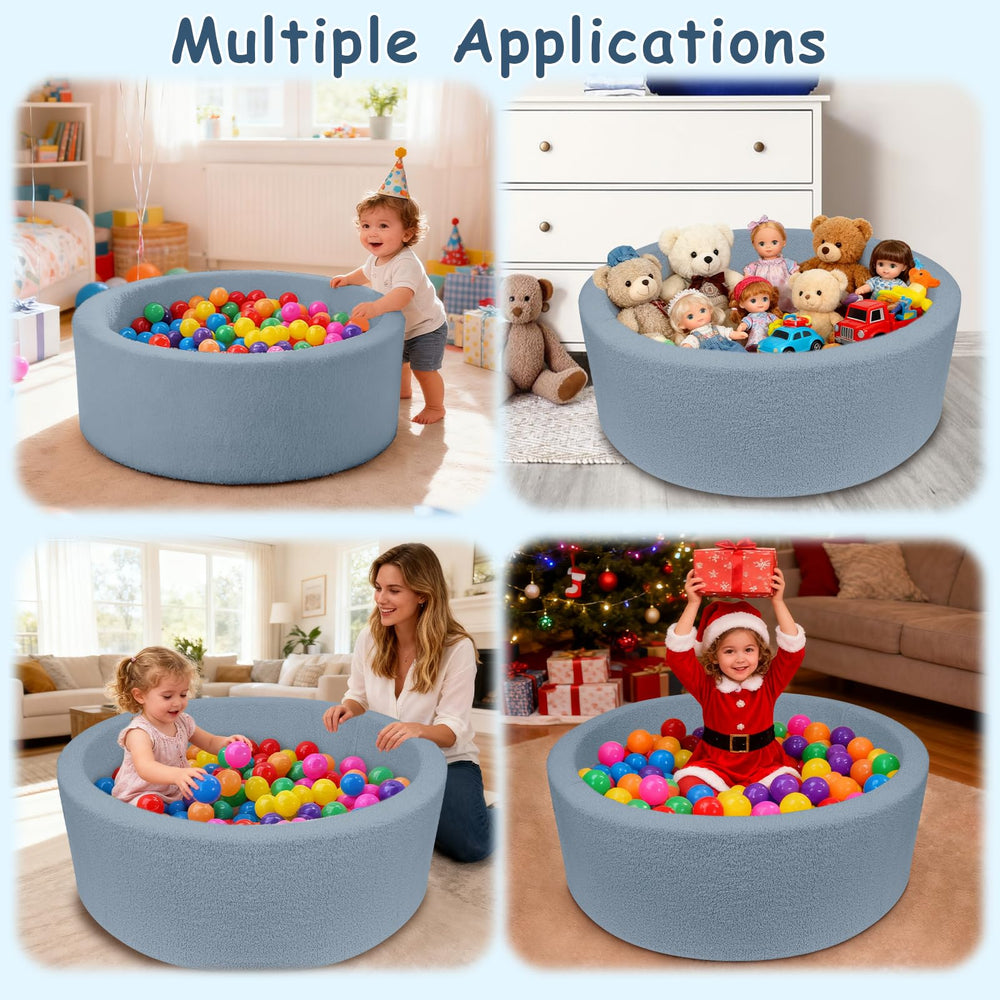 MEOGETY pet-friendly ball pit suitable for cats and dogs to join play.
