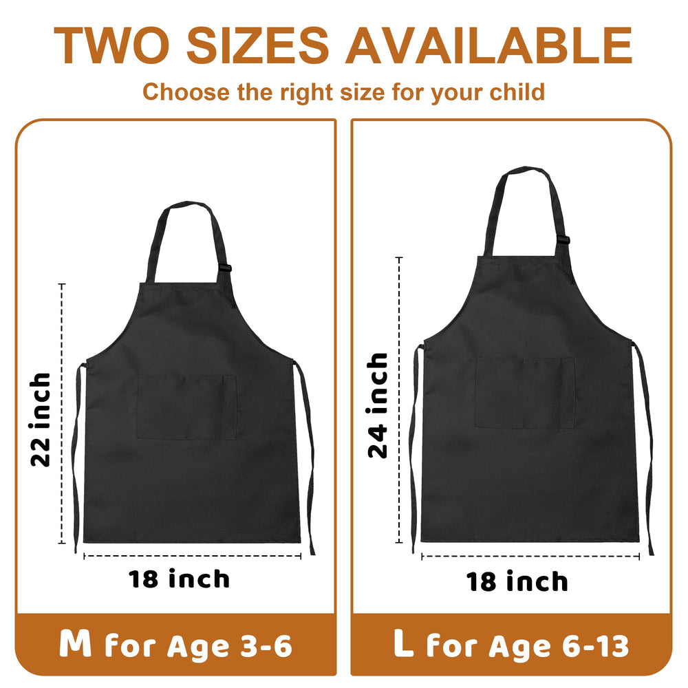 Meogety two-pack kids aprons suitable for siblings to cook and craft together.