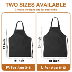 Meogety two-pack kids aprons suitable for siblings to cook and craft together.