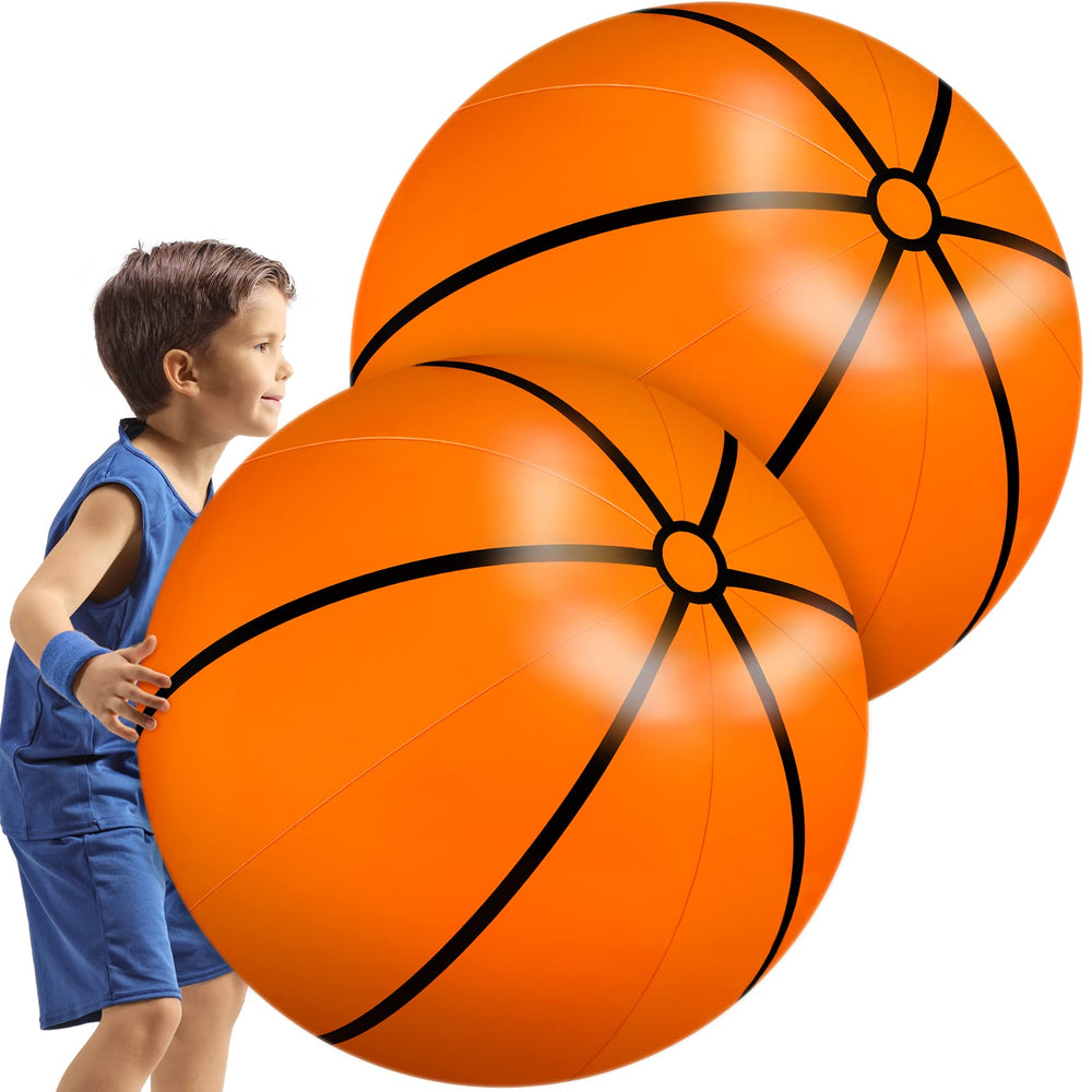 Meooeck 27-inch inflatable basketballs in pair for bold party decor and play