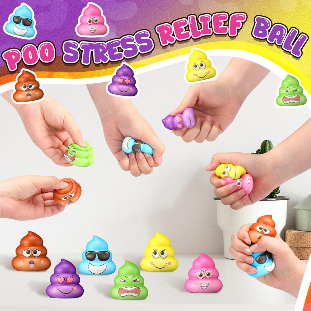 Meooeck poop stress ball multicolor design with varied expressions