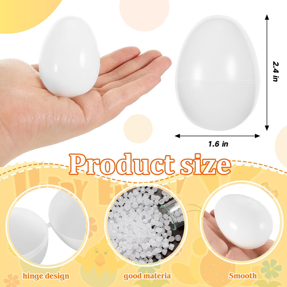 Meooeck white plastic Easter egg ideal for coloring and crafts.