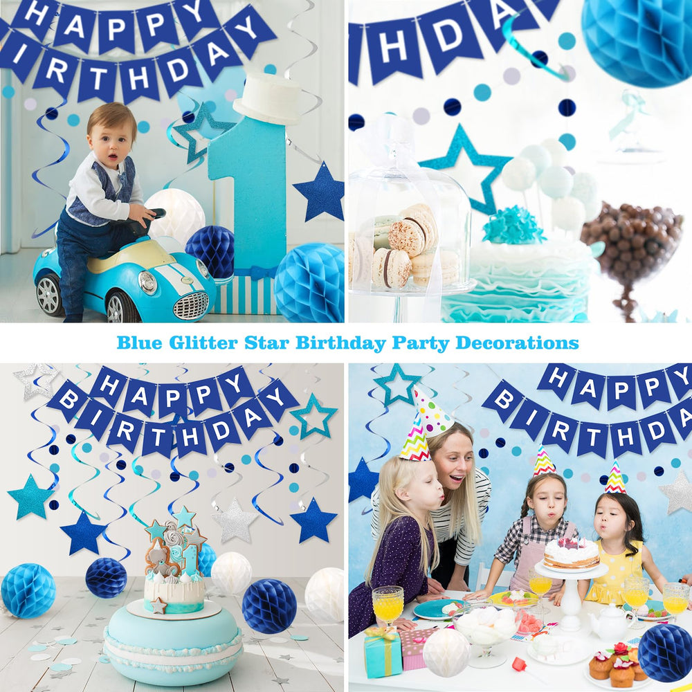 Meowtastic blue stars swirl streamer creates dynamic party movement