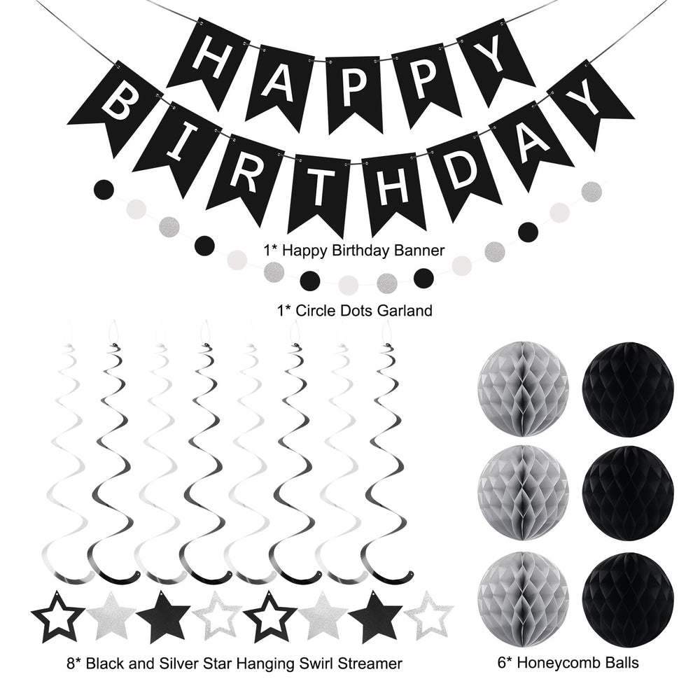 Meowtastic black and silver color scheme enhances party vibe