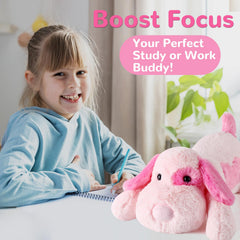 Meowtastic pink dog weighted stuffed animal gift-ready image highlights thoughtful present appeal