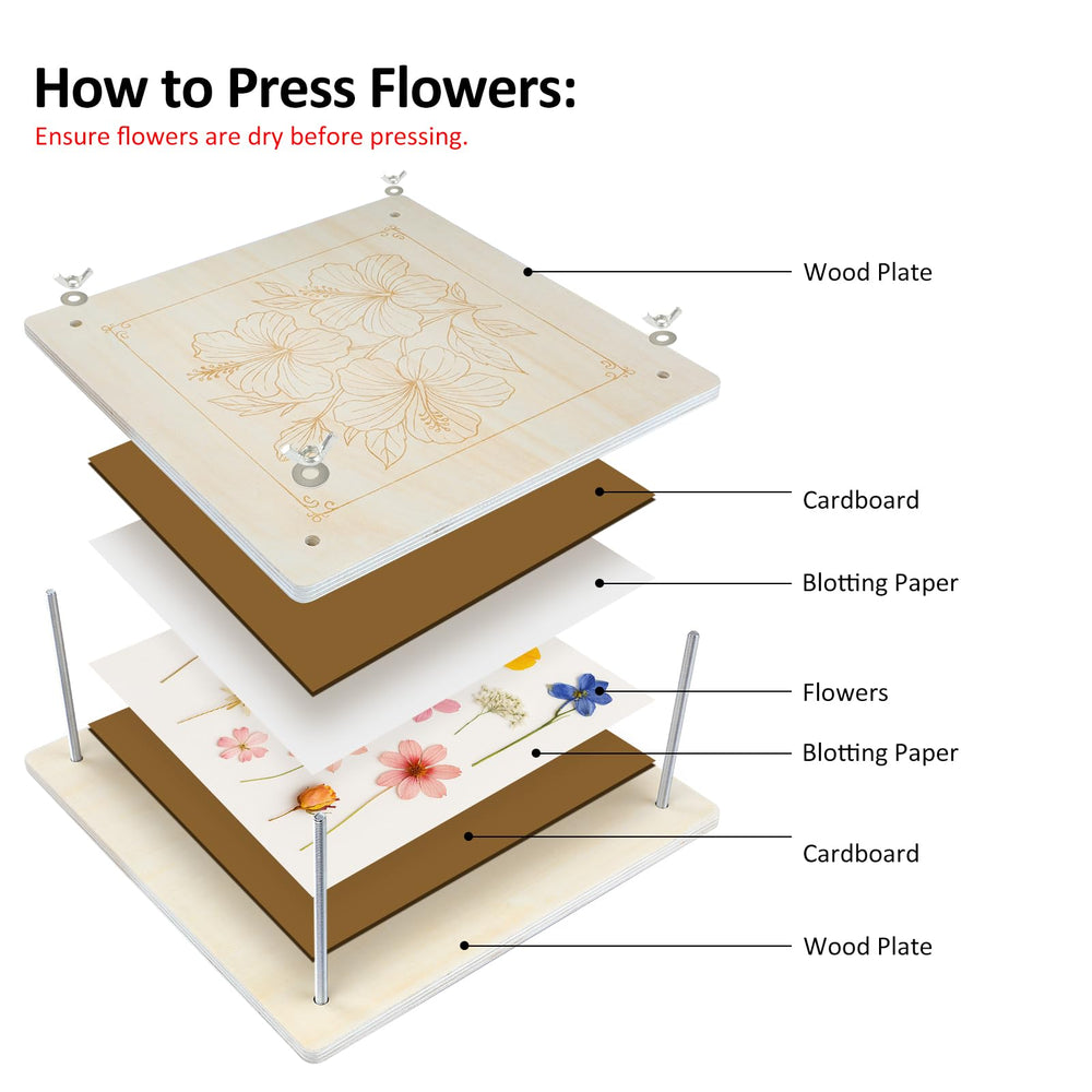 MeRGBWLife Flower Press's 7-needle set and tweezers help neat placement.