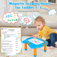 MERGUEZ magnetic drawing board showing color zones for vibrant doodles.