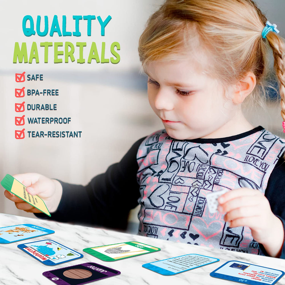 Merka Science flash cards compact travel case for learning on the go.