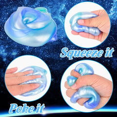 Airtight MERMAIDSLIME container preserves slime and keeps play mess-free.