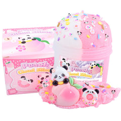 MERMAIDSLIME pink peach cloud slime kit for kids, vibrant cloud slime in peach and white