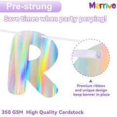 Merrivo It's Giving Birthday banner features bold 8-inch letters for clear visibility.