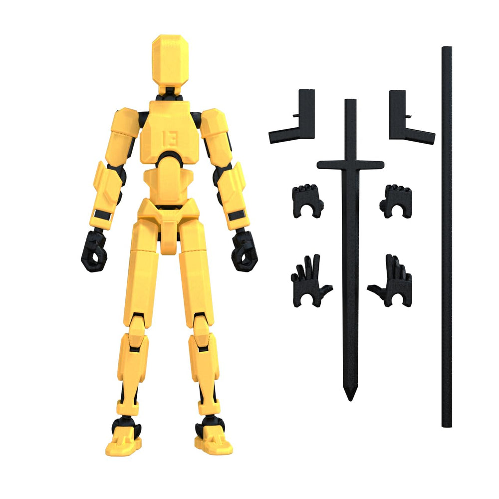 MerryXD T13 figure front view, yellow color, ideal for display and storytelling poses.