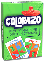 Mesa Viva Colorazo game box on table during a lively family gathering for holiday fun.