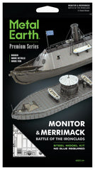 Metal Earth Fascinations completed monitor-merrimack stands on display.