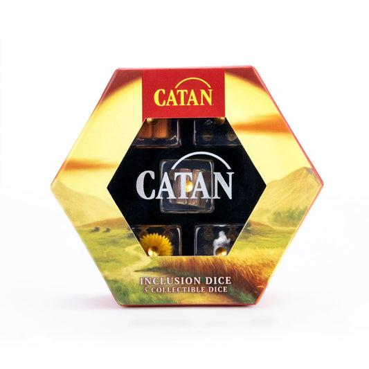 Metallic Dice Games FanRoll CATAN inclusion dice close-up, premium resin feel for game nights